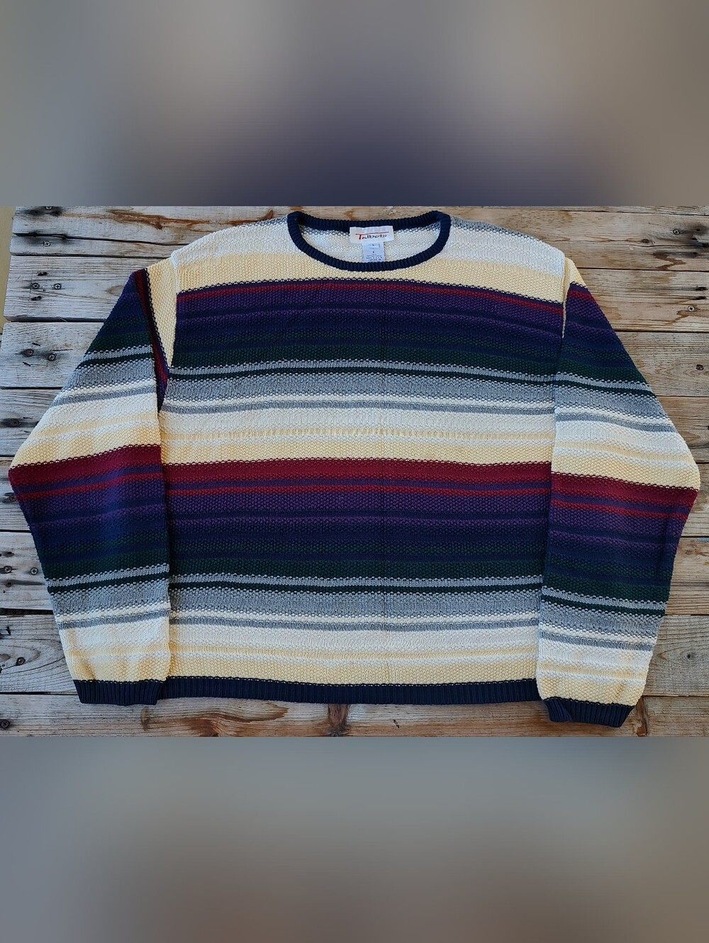 vintage 90's Talbots striped chunky knit sweater made in USA